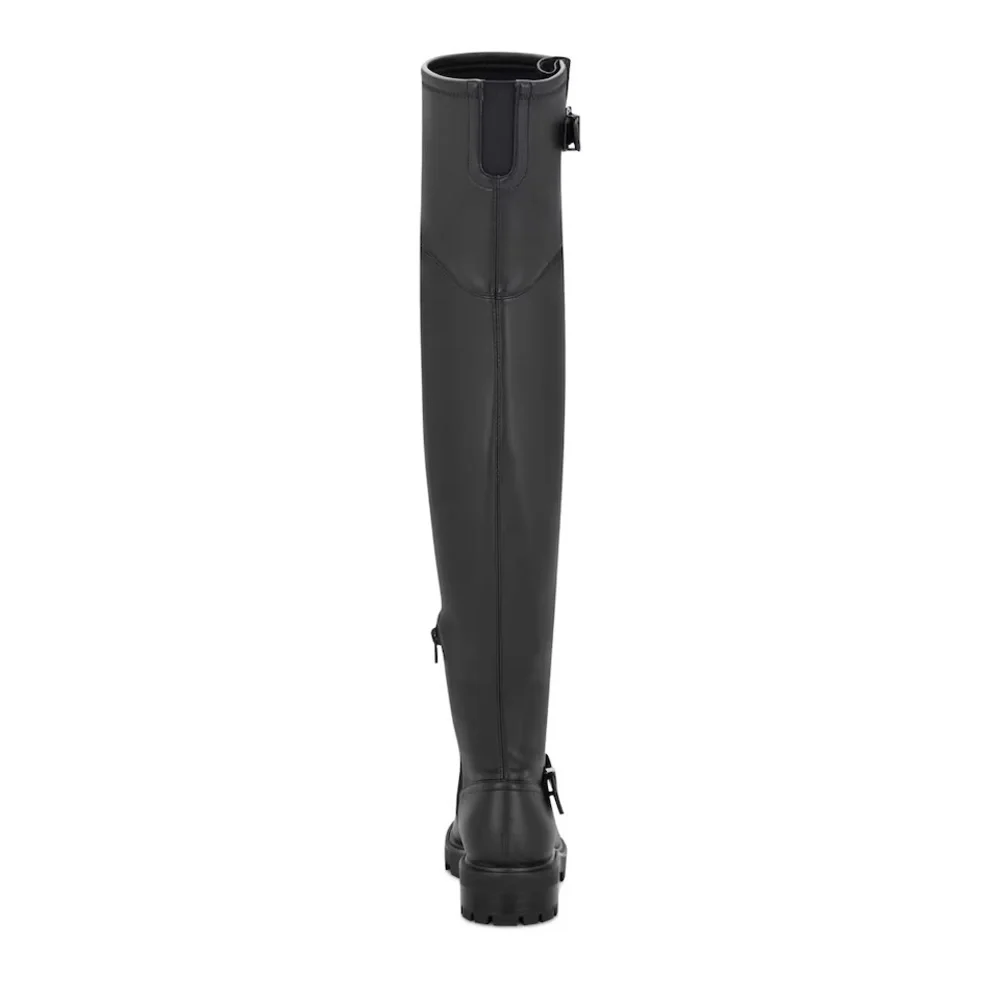 NWOT Nine West Nans Faux Leather Over-The-Knee OTK Pull-On Lug Sole Boot 7.5